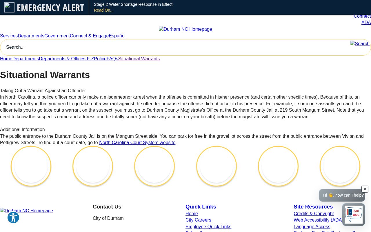 Durham County Detention Facility release and magistrate location information