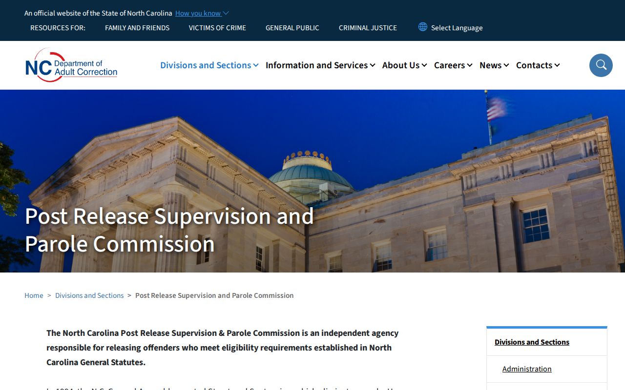 Durham County parole and post-release supervision Commission page